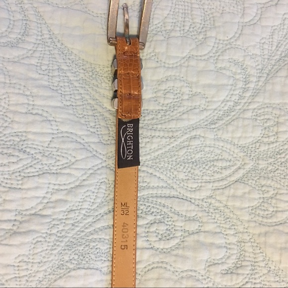 Brighton Tan Leather Belt Sz ML/32 LIKE NEW - Picture 3 of 4
